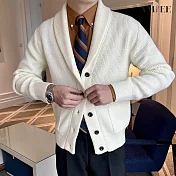 【AMIEE】英倫風大翻領質感針織外套(男裝/KDCQ-3452) 2XL 杏色