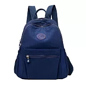 【EZlife】輕旅遊簡約百搭雙肩背包 深藍