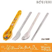 【HOUSUXI舒希】迪士尼小熊維尼系列 316不鏽鋼餐具三件組A1