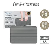 【Comfort+舒適家】深呼吸珪藻土吸水快乾地墊-條紋刻線/礫石灰 條紋刻線-礫石灰