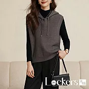 【Lockers 木櫃】冬季百搭慵懶無袖針織毛衣 L112112702 L 灰色L