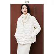 ltyp旅途原品 嵿級95白鵝絨羽絨服女 冬季高領波浪紋輕暖羽絨外套 M L-XL L-XL 珍珠白