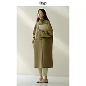 ltyp旅途原品 100%澳洲進口高支羊毛長款雙面呢大衣女冬高領外套 M L-XL M 灰石墨綠