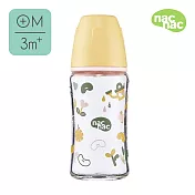 nac nac 妍心35%晶透防脹氣玻璃寬口奶瓶- 印花樂Xnac愛的灌溉-240mL