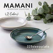 【日本Minoru】Mamani窯燒素釉 陶瓷深盤22cm ‧ 米杏色