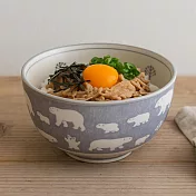 【日本Minoru】北極熊 陶瓷丼飯碗920ml ‧ 灰