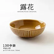 【Minoru陶器】露花 陶瓷深盤13cm ‧ 茶色