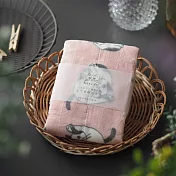 【日本Sugar Land】蚊帳生地 超吸水透氣 萬用敷巾 ‧ 貓咪(粉)