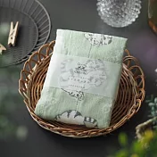 【日本Sugar Land】蚊帳生地 超吸水透氣 萬用敷巾 ‧ 貓咪(綠)