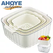 【Ahoye】蔬果調理盆瀝水籃 大中小三件套