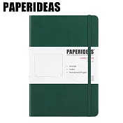 PAPERIDEAS A5子彈筆記本 頁碼硬麵綁帶筆記本 與成功有約的子彈筆記術 聖誕綠