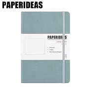 PAPERIDEAS A5子彈筆記本 頁碼硬麵綁帶筆記本 與成功有約的子彈筆記術 霧藍
