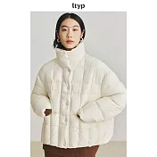 ltyp旅途原品 95白鵝絨防水無膽麵包羽絨服加厚短外套女冬 M L-XL L-XL 荼白色