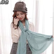 【唯蜜色】百搭繽紛花樣圍巾 綠色