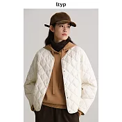 ltyp旅途原品 嵿級95白鵝絨短款羽絨服 極簡輕薄菱格外套女冬季 M L-XL L-XL 奶油白