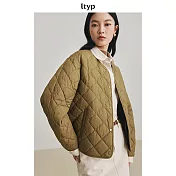 ltyp旅途原品 嵿級95白鵝絨短款羽絨服 極簡輕薄菱格外套女冬季 M L-XL L-XL 芥末黃