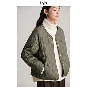 ltyp旅途原品 嵿級95白鵝絨短款羽絨服 極簡輕薄菱格外套女冬季 M L-XL L-XL 煙灰綠