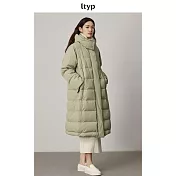 ltyp旅途原品 嵿級95白鵝絨波浪形羽絨服 冬季長款休閒黑色外套女 M L-XL M 豆灰綠