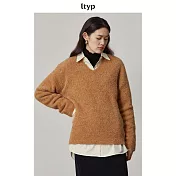 ltyp旅途原品 469G 羊駝毛圈圈紗廓形毛衣 秋冬優雅慵懶風上衣女 M L-XL M 琥珀黃
