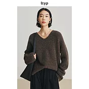 ltyp旅途原品 469G 羊駝毛圈圈紗廓形毛衣 秋冬優雅慵懶風上衣女 M L-XL M 奶茶棕
