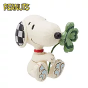 【正版授權】Enesco 迷你史努比 手拿幸運草 塑像 公仔/精品雕塑 Snoopy/PEANUTS