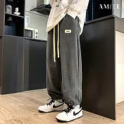 【AMIEE】韓系質感加厚加絨保暖休閒長褲(男裝/KDPQ-M20) 2XL 灰色