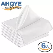【Ahoye】飯店用綢緞餐巾 (白色-6入裝) 餐巾紙 桌巾 餐墊 桌墊