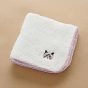 【日本friendshill】可愛動物刺繡 柔軟純綿方巾 ‧ 貓咪