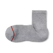 【MUJI 無印良品】男棉混保暖厚織直角短襪25-27cm 灰色