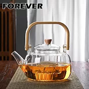 【日本FOREVER】木柄提手高硼矽玻璃泡茶壺