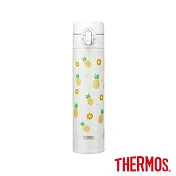 【THERMOS膳魔師】旺旺鳳梨不鏽鋼超輕量彈蓋真空保溫杯400ml(JNI-402PA) ALW(白色)