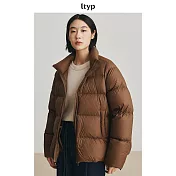 ltyp旅途原品 嵿級95白鵝絨火山岩發熱無膽大立領加厚羽絨服女冬 M L-XL L-XL 蜜糖咖