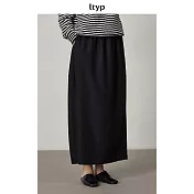 ltyp旅途原品 400G羊毛可機洗O型半身裙 時髦百搭長款半裙女秋冬 M L-XL L 經典黑