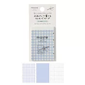 【Mark’s】水性筆可寫紙膠帶Sheets裁切貼紙型 ‧ 格紋/藍