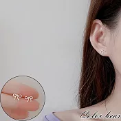 【卡樂熊】S925銀簡約迷你刻印結造型耳環/耳針- 刻印結