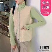 【Jilli~ko】小清新簡約素色保暖羔羊毛背心 5816 FREE 杏色