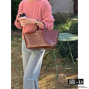 【Jilli~ko】韓國風一字領氣質純色麻花毛衣 J11500  FREE 粉色