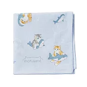 【Towel Museum】日本mofusand貓咪鯊魚 柔軟純棉萬用手巾 ‧ 藍