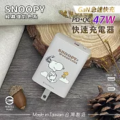 【正版授權】SNOOPY史努比 GaN氮化鎵 PD 47W充電器 經典復刻色系 鳳梨酥系列 悠遊(杏米)