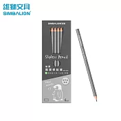 雄獅 NSP-90 霧質感鉛筆 6入 圓桿-2B  黑白企鵝