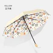 彩膠治癒系插畫晴雨三折傘  (玉子黃)