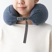 【MUJI 無印良品】微粒貼身靠枕/雜深藍×灰