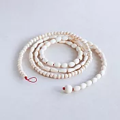 【MIYUKI FACTORY】MOKU MOKU 木頭串珠項鍊材料包 ‧ 白色