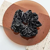 【JENG】法式復古變形蟲彈力無限鬆緊帶大腸髮圈 _黑色