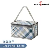 BLACK HAMMER 經典斜紋保溫保冰掀蓋式摺疊便當袋 (防水錶層+鋁箔內裡/野餐露營萬用款)