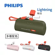 【PHILIPS】飛利浦 口袋行動電源(Lightning) 四色-DLP2550V(小支架充電)  粉色