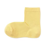 【MUJI 無印良品】女棉混足口柔軟舒適直角短襪23-25cm 淺黃