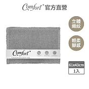 【Comfort+舒適家】鬆餅格織紋地墊 (灰色)