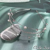 【卡樂熊】韓系永恆珍珠鑽造型髮箍(兩色)- 銀色