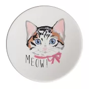 【日本小倉陶器】Meow可愛貓咪 陶瓷小皿10cm ‧ 三花貓